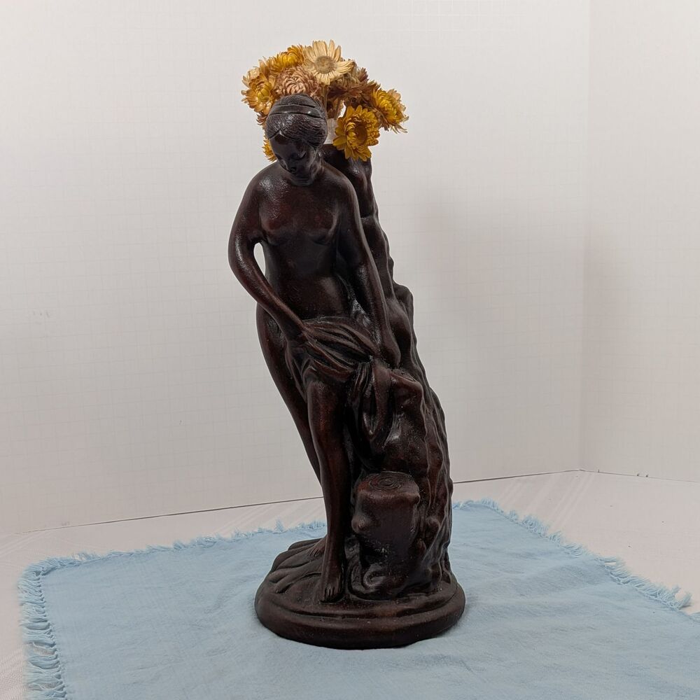 Vintage Daniel Chester French "Immortal Love" Replica Bronze Bud Vase 14"